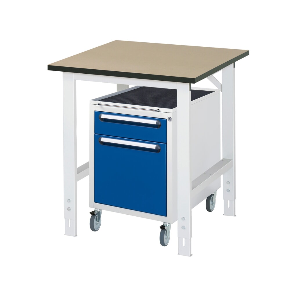 2-dielna dielenská súprava TOM, s pracovným stolom, v × š × h 760 – 1 080 × 750 × 800 mm, pracovná doska z MDF, plus mobilný kontajner s 2 zásuv., v × š × h 690 × 480 × 600 mm Obrázok výrobku: 2-dielna dielenská súprava TOM, s pracovným stolom, v × š × h 760 – 1 080 × 750 × 800 mm, pracovná doska z MDF, plus mobilný kontajner s 2 zásuv., v × š × h 690 × 480 × 600 mm