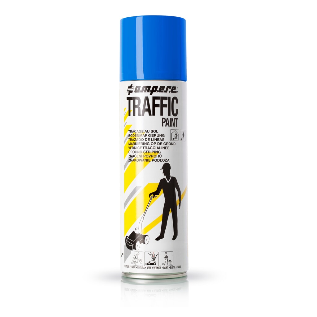 A.M.P.E.R.E. Značkovacia farba TRAFFIC 0,5 l, modrá Obrázok výrobku: A.M.P.E.R.E. Značkovacia farba TRAFFIC 0,5 l, modrá