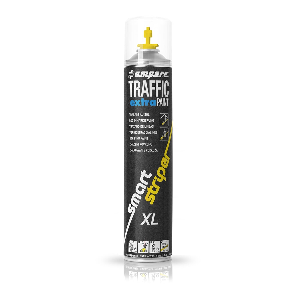 A.M.P.E.R.E. Farba na podlahové značenie TRAFFIC extra Paint® XL 0,75 l, žltá Obrázok výrobku: A.M.P.E.R.E. Farba na podlahové značenie TRAFFIC extra Paint® XL 0,75 l, žltá