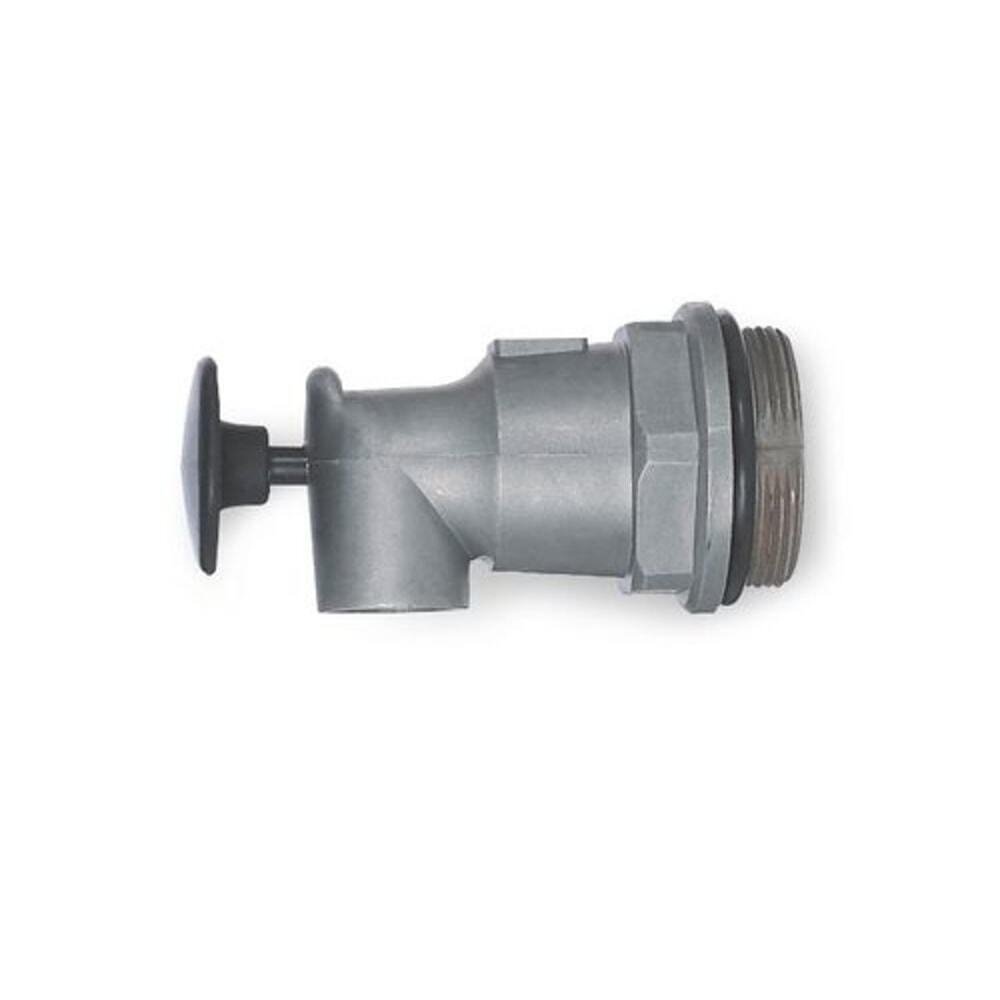 Obrázok výrobku: Denios hliníkový výpustný kohútik, 2 palce, samouzatvárací