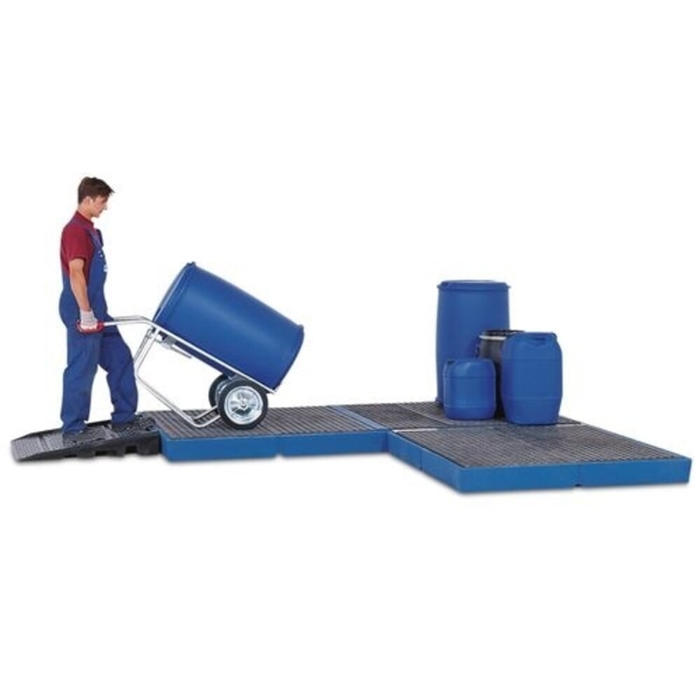 Číslo obrázka výrobku 2: Denios podlahová záchytná vaňa classic-line z PE, jednodielna, s mriežkovaným roštom z PE, v × š × h 150 × 1 500 × 1500 mm