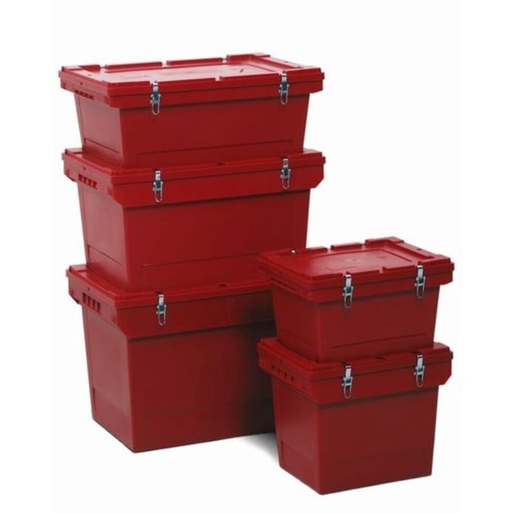 Číslo obrázka výrobku 1: Denios opakovane použiteľná bezpečnostná nádoba na nebezpečný materiál, vyrobená z polypropylénu, nasadzovacie veko a kovová spona, 18 l