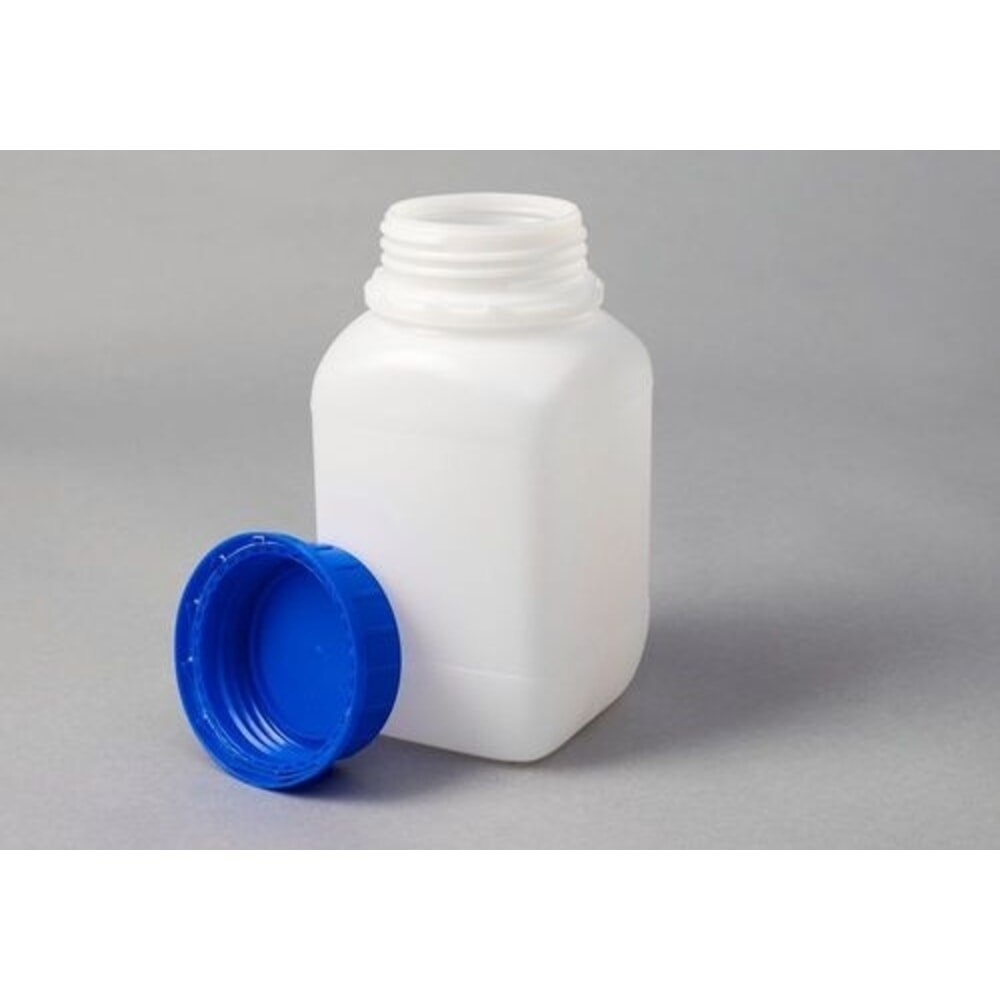 Obrázok výrobku: Denios fľaše so širokým hrdlom z HDPE, štvorcové, priehľadné, 1500 ml, UN, 6 kusov