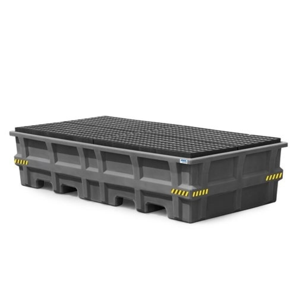 Obrázok výrobku: Denios záchytná vaňa pro-line z PE pre 2 IBC, s mriežkovaným roštom z PE, v × š × h 610 × 2 530 × 1320 mm