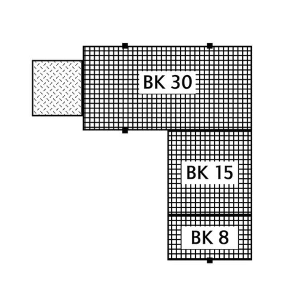 Číslo obrázka výrobku 3: Denios podlahová záchytná vaňa classic-line z PE, jednodielna, s mriežkovaným roštom z PE, v × š × h 150 × 1 500 × 1500 mm