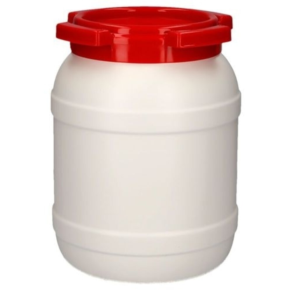 Číslo obrázka výrobku 2: Denios sud so širokým hrdlom z polyetylénu (PE), bielo-červený WH 6, objem 6,4 l