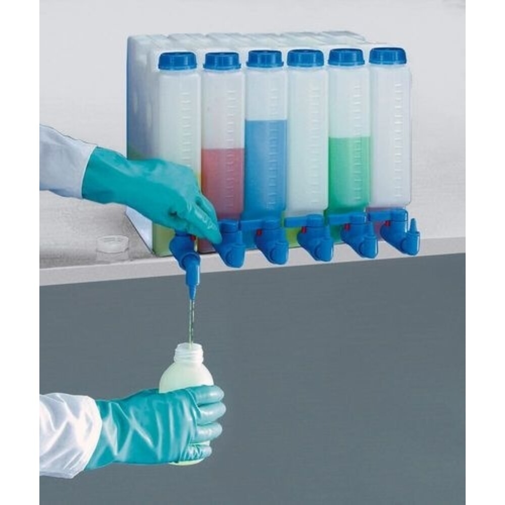 Číslo obrázka výrobku 3: Denios priestorovo úsporný kanister, vyrobený z priehľadného polypropylénu (PP), objem 5 l, so závitovým výlevkom