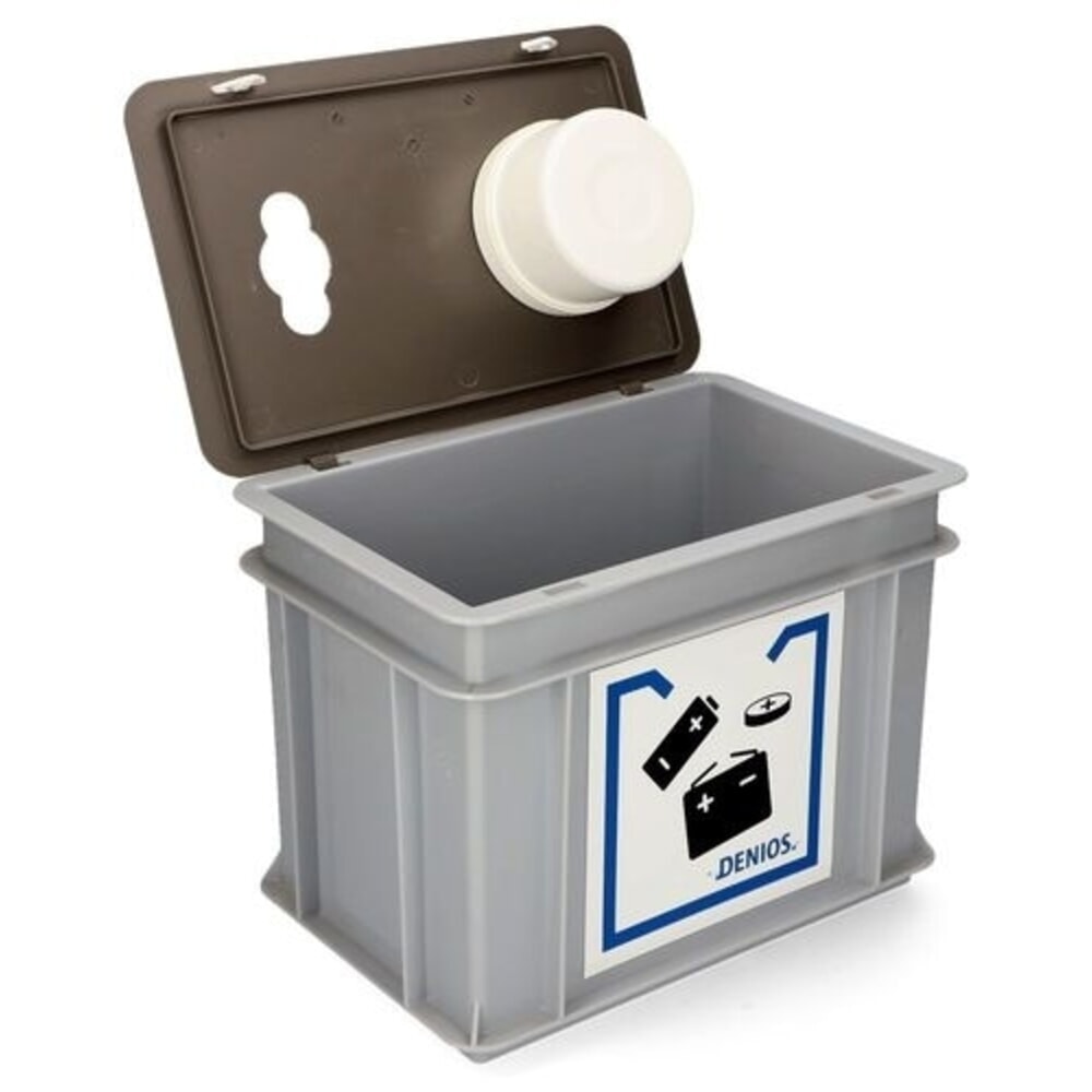 Číslo obrázka výrobku 2: Denios box na zber starých batérií, plast, na batérie a gombíkové články, 9 l