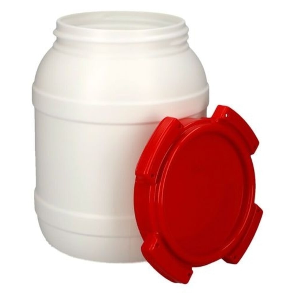 Číslo obrázka výrobku 3: Denios sud so širokým hrdlom z polyetylénu (PE), bielo-červený WH 6, objem 6,4 l