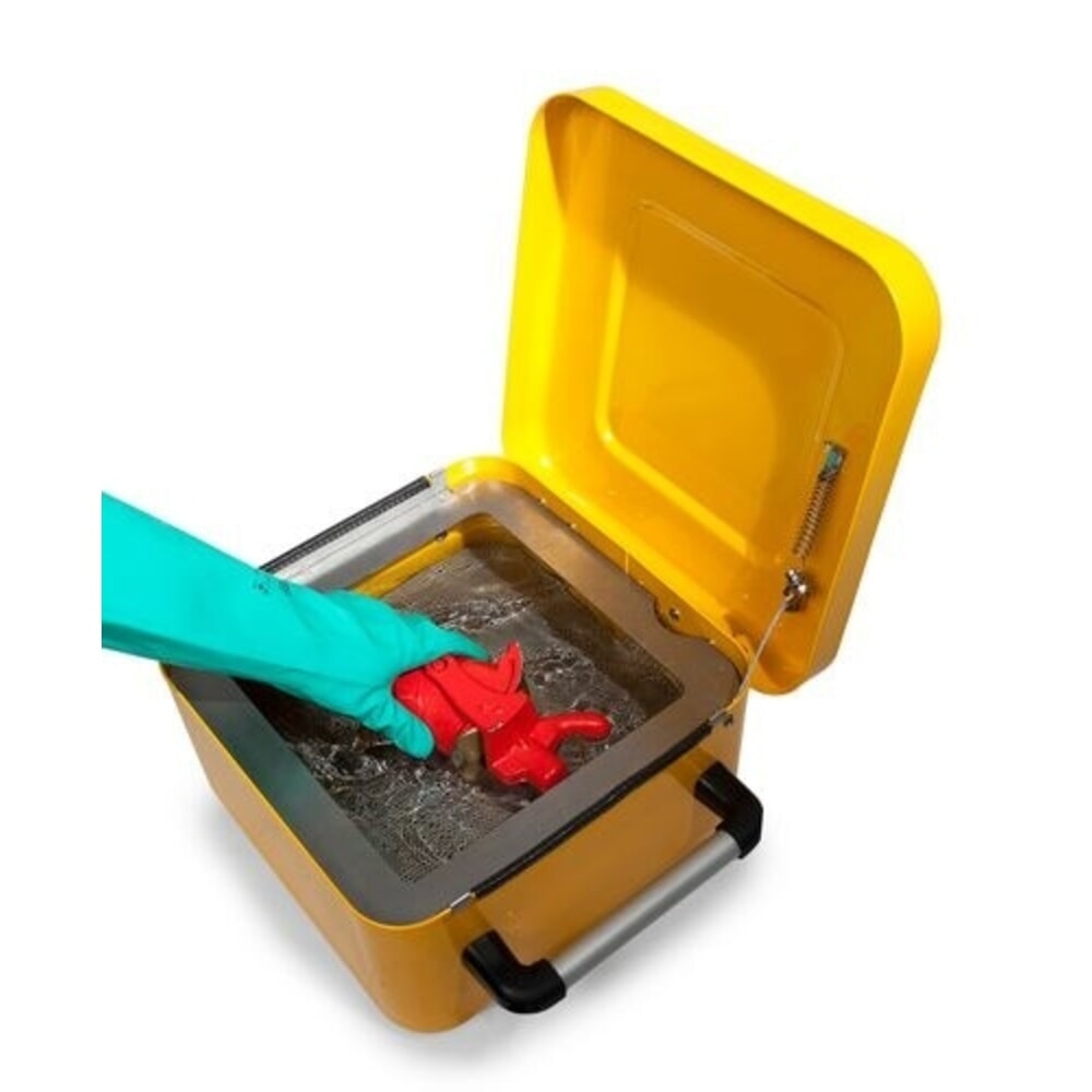 Číslo obrázka výrobku 3: Denios čistič drobných dielov FALCON vyrobený z ocele, uzemnenie, lakovaný, s ponorným sitkom, 10 l