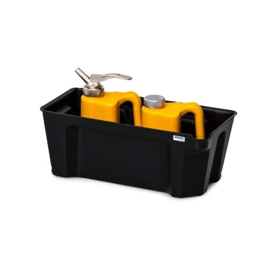 Číslo obrázka výrobku 3: Denios záchytná vaňa na malé obaly base-line z PE, výška 160 mm, s odtokom, bez mriežkovaného roštu, záchytný objem 5 l