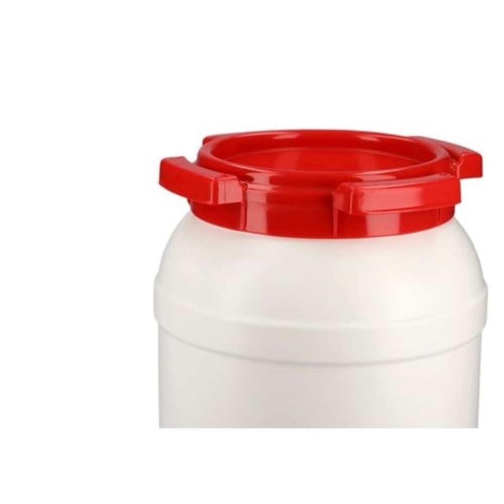 Číslo obrázka výrobku 4: Denios sud so širokým hrdlom z polyetylénu (PE), bielo-červený WH 6, objem 6,4 l