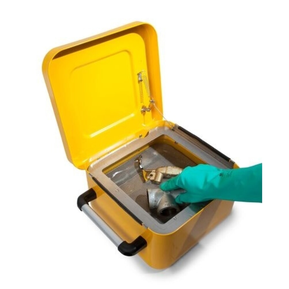 Číslo obrázka výrobku 4: Denios čistič drobných dielov FALCON vyrobený z ocele, uzemnenie, lakovaný, s ponorným sitkom, 10 l