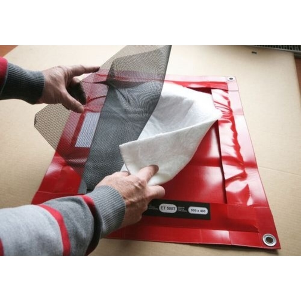 Číslo obrázka výrobku 4: Denios skladacia opakovane použiteľná odkvapová záchytná vaňa z plastu s vymeniteľným sorpčným prostriedkom, záchytný objem 1 l, š × h 480 × 580 mm