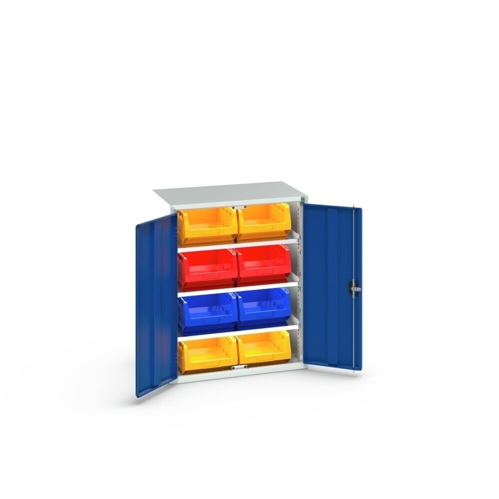 Číslo obrázka výrobku 3: Skriňa na zásobníky bott verso, so 3 policami a 8 prehľadnými skladovacími boxami, š × h × v: 800 × 550 × 1 000 mm