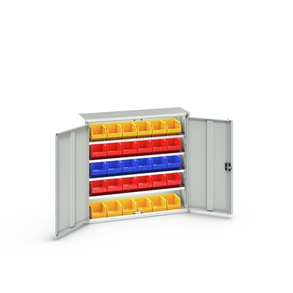 Číslo obrázka výrobku 3: Skriňa na zásobníky bott verso, so 4 policami a 30 prehľadnými skladovacími boxami, š × h × v: 1 050 × 350 × 1 000 mm