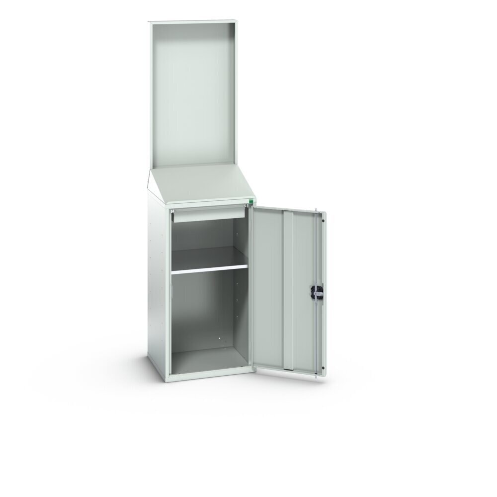 Číslo obrázka výrobku 2: Pult bott verso Economy s hladkou zadnou stenou, s 1 policou, 1 zásuvkou, š × h × v: 525 × 550 × 2 000 mm