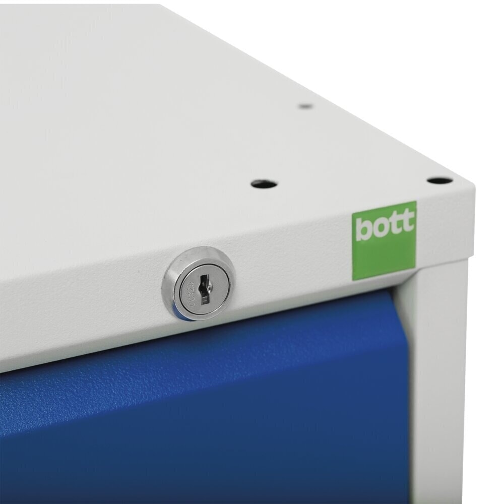 Číslo obrázka výrobku 5: Montážny vozík bott verso, s 2 dverami, policami a linoleovým povrchom, š × h × v: 1 050 × 600 × 980 mm