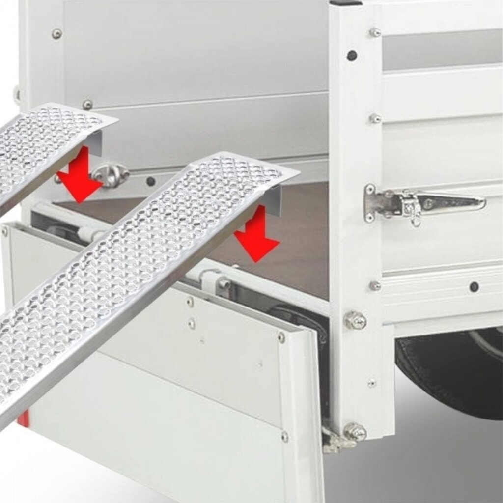 Nájazdové rampy z hliníka, súprava 2 ks, nosnosť 400 kg/pár, d x š 2 000 x 200 mm Číslo obrázka výrobku 4: Nájazdové rampy z hliníka, súprava 2 ks, nosnosť 400 kg/pár, d x š 2 000 x 200 mm