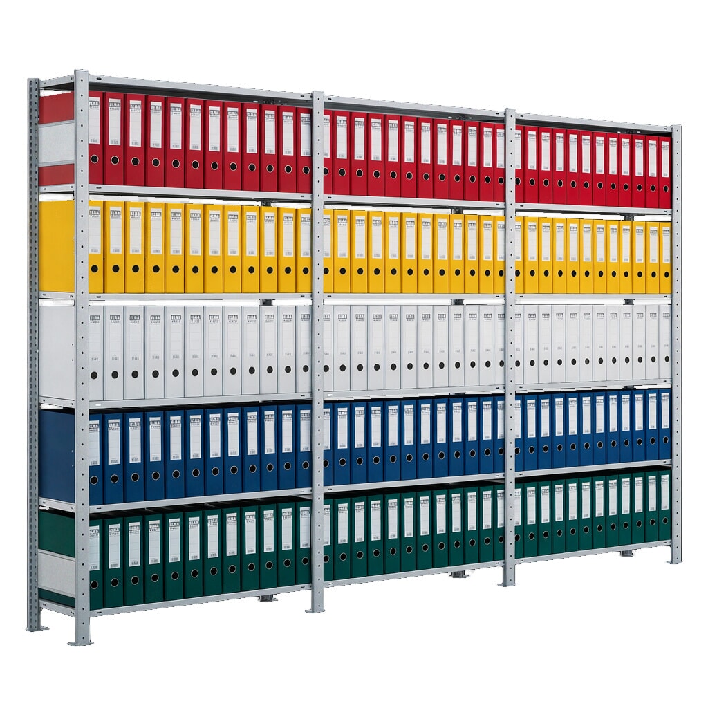 Kompletný stojan na pilníky SCHULTE, jednostranný, nosnosť regálu 85 kg, V x Š x H 2 000 x 3 000 x 300 mm, galvanizovaný Obrázok výrobku: Kompletný stojan na pilníky SCHULTE, jednostranný, nosnosť regálu 85 kg, V x Š x H 2 000 x 3 000 x 300 mm, galvanizovaný