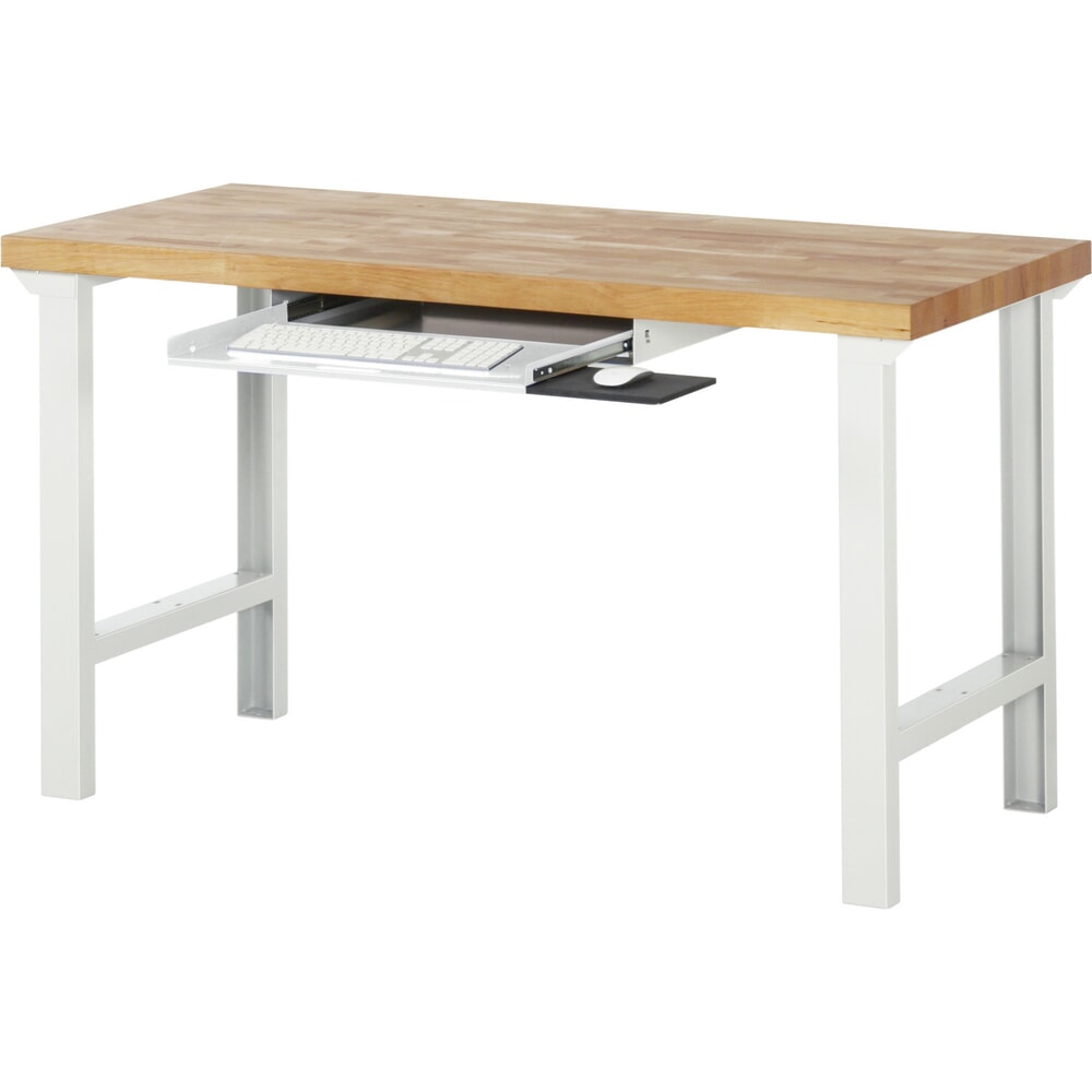 Číslo obrázka výrobku 2: Vysúvateľný priečinok na klávesnicu pre baliaci stôl RAU, v svetlosivej farbe, v × š × h 85 mm × 640 mm × 485 mm
