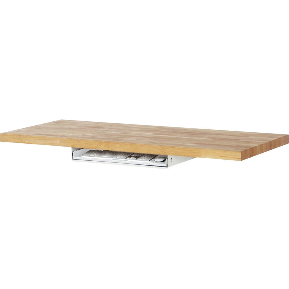 Číslo obrázka výrobku 3: Vysúvateľný priečinok na klávesnicu pre baliaci stôl RAU, v svetlosivej farbe, v × š × h 85 mm × 640 mm × 485 mm