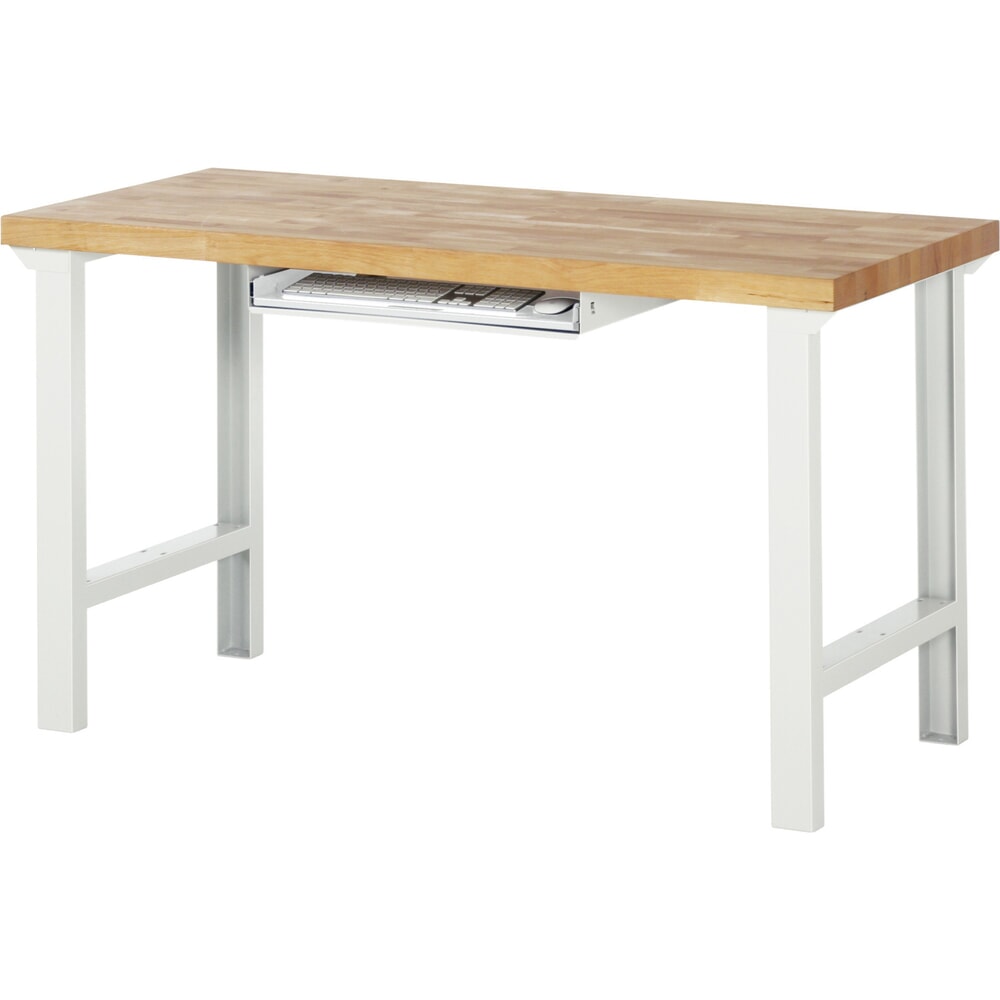 Číslo obrázka výrobku 4: Vysúvateľný priečinok na klávesnicu pre baliaci stôl RAU, v svetlosivej farbe, v × š × h 85 mm × 640 mm × 485 mm
