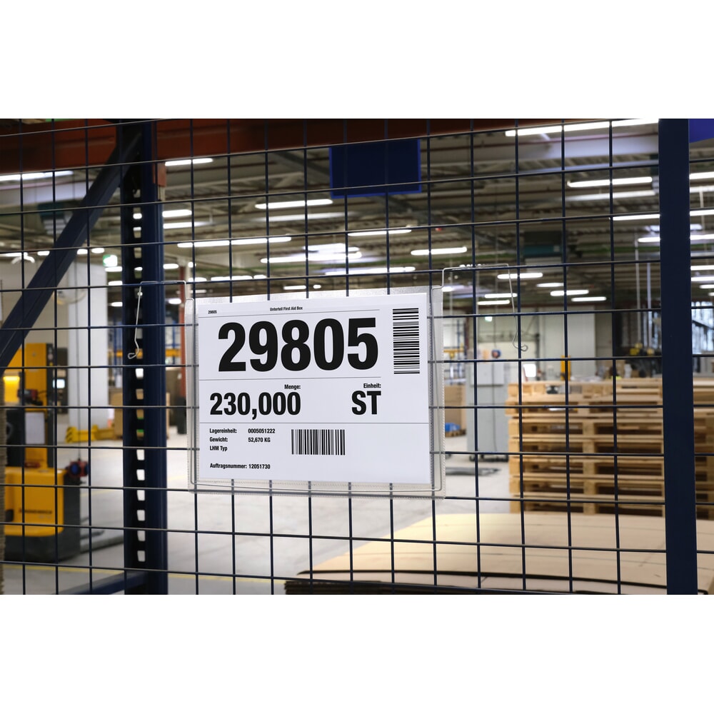 Číslo obrázka výrobku 7: DURABLE vrecka na dokumenty s drôtenými úchytmi, DIN A4 na šírku, otvorené