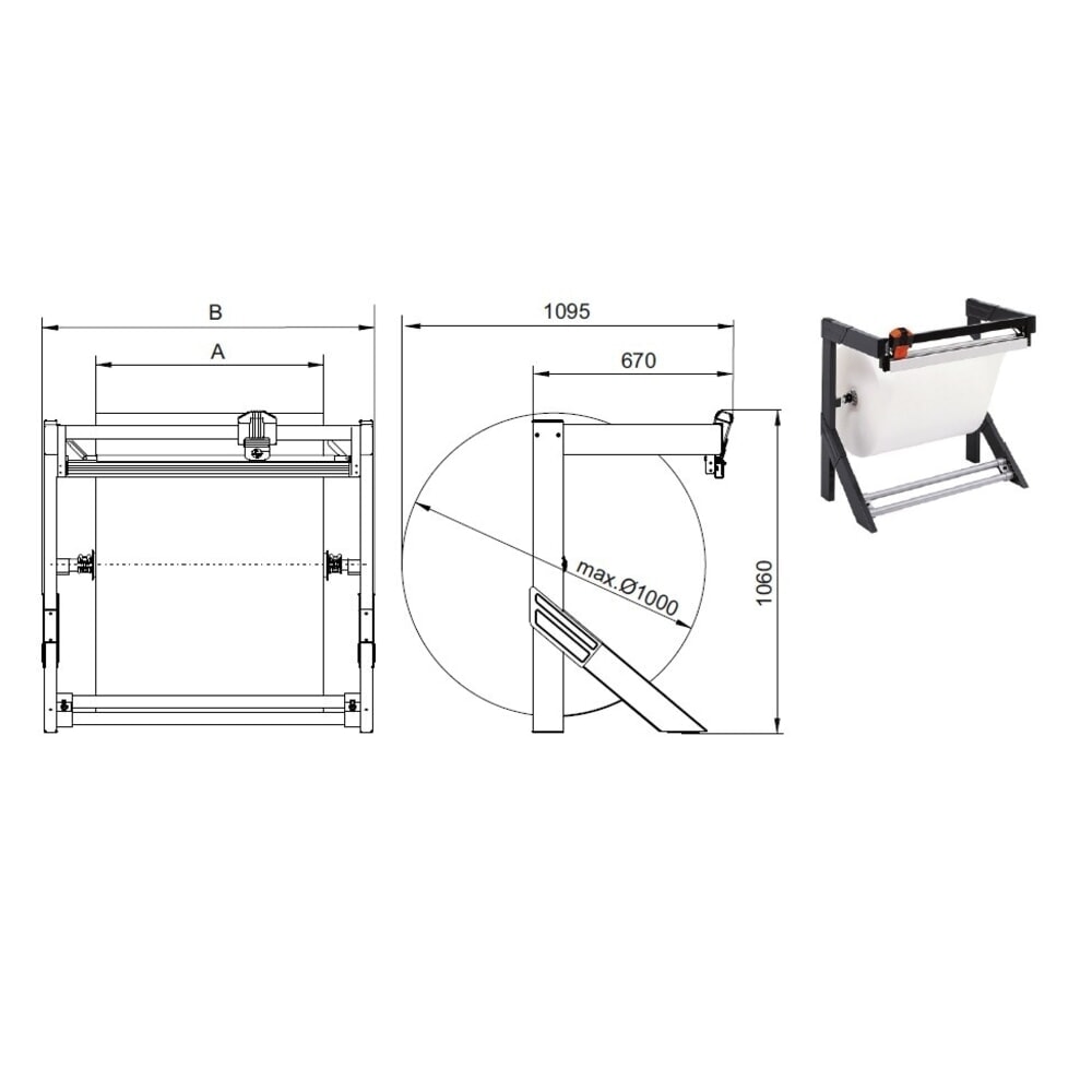Číslo obrázka výrobku 4: Rezný stojan, max. 200 kg, šírka rezu 1.000 mm