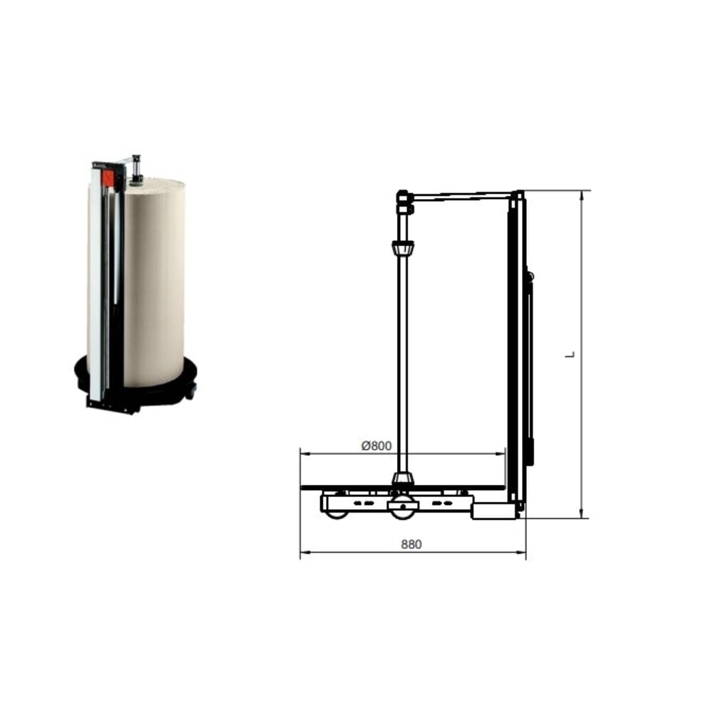 Číslo obrázka výrobku 4: Rezný stojan vertikálny, max. 200 kg, priemer valca max. 700 mm, šírka rezu 1.000 mm