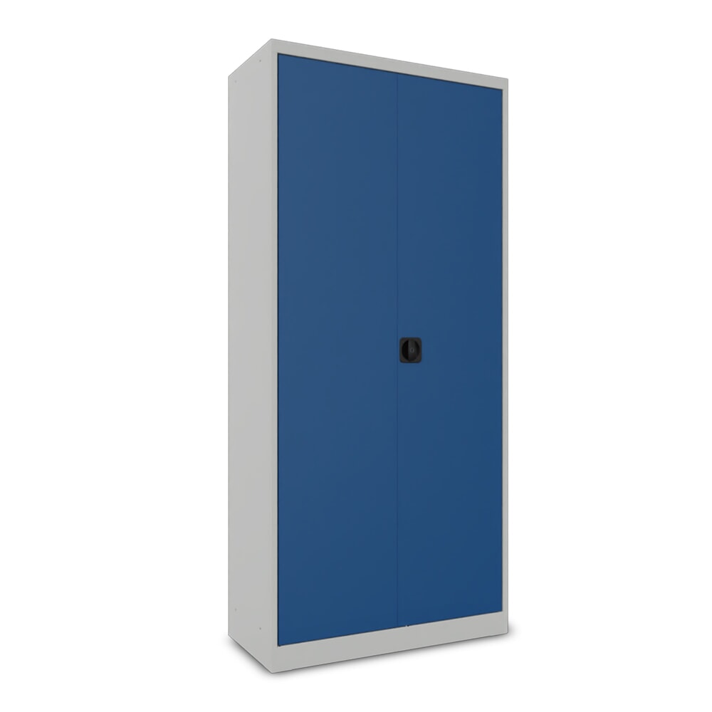 Číslo obrázka výrobku 2: Steinbock® skriňa s krídlovými dverami s pozinkovanými policami, v × š × h 1 950 mm × 890 mm × 415 mm, svetlosivá farba/enciánová modrá