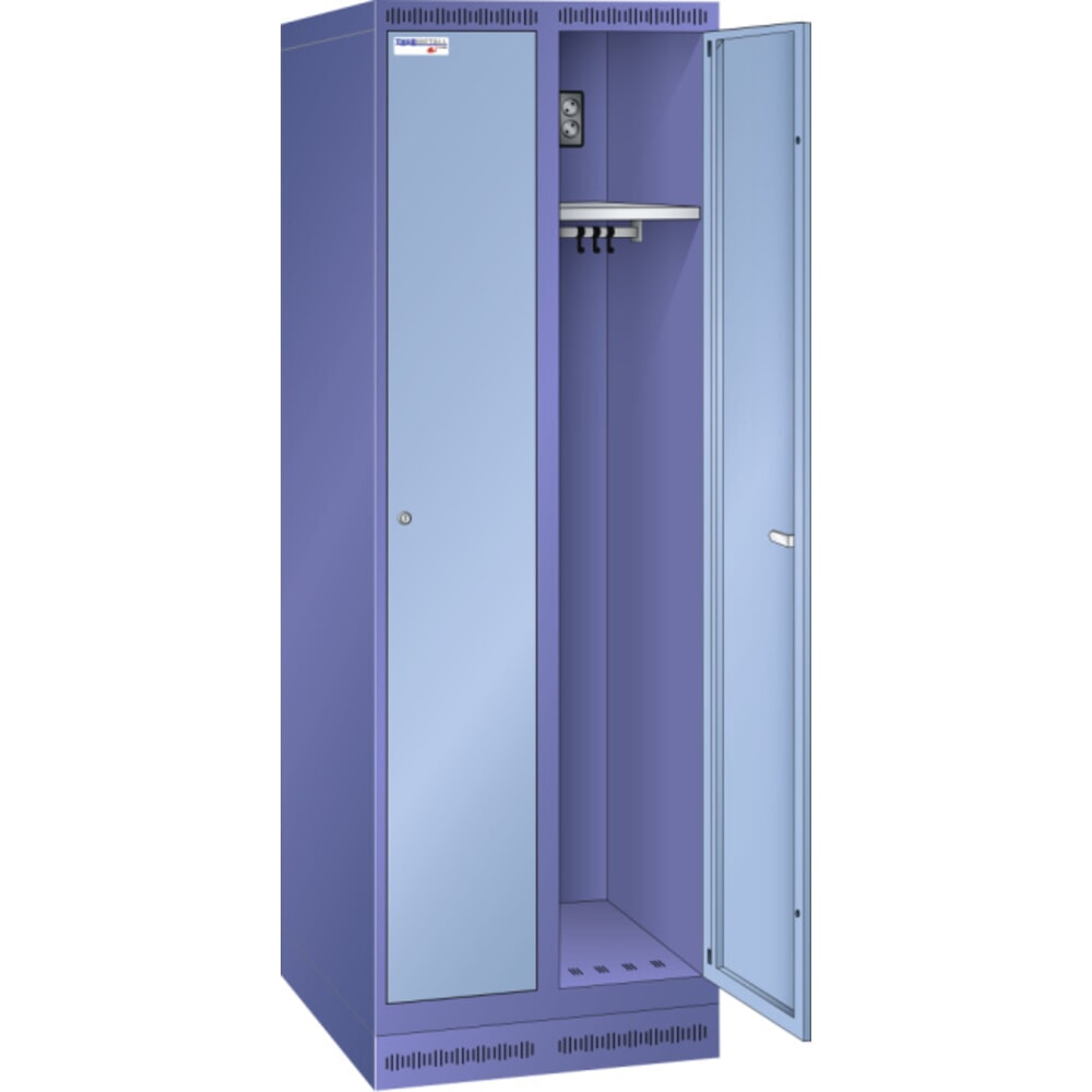 Obrázok výrobku: Thur Metall nabíjacia skriňa na batérie pre e-kolobežky/skútre, v × š × h 1 700 mm × 1 000 mm × 500 mm, holubia modrá/svetlomodrá
