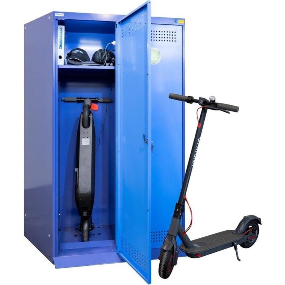 Číslo obrázka výrobku 2: Thur Metall nabíjacia skriňa na batérie pre e-kolobežky/skútre, v × š × h 1 700 mm × 1 000 mm × 500 mm, holubia modrá/svetlomodrá