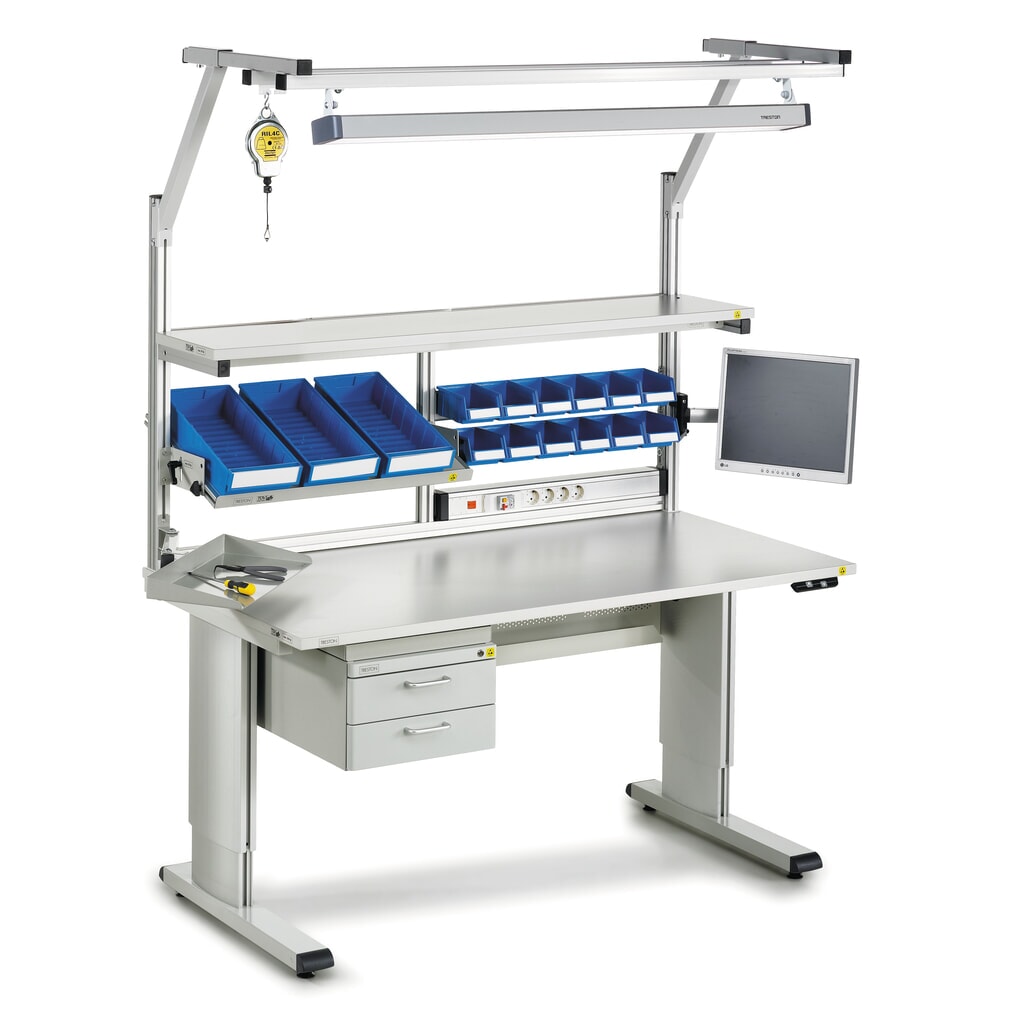 Číslo obrázka výrobku 3: Pracovný stôl TRESTON, typ WB, výškovo nastaviteľný, elektrický, Š x H 1 500 x 800 mm