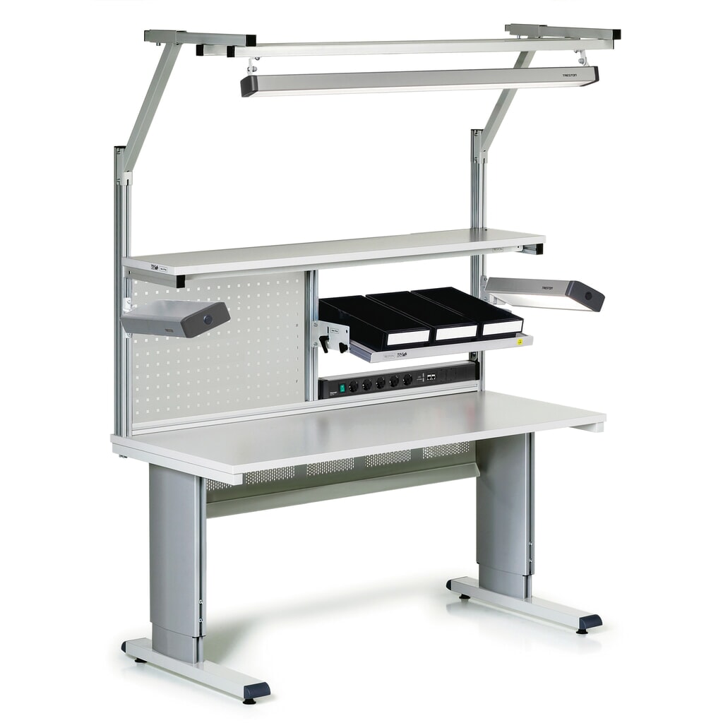 Číslo obrázka výrobku 4: Pracovný stôl TRESTON, typ WB, výškovo nastaviteľný, manuálny, Š x H 1 500 x 800 mm