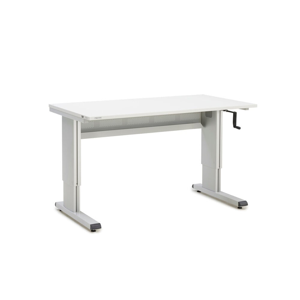 Obrázok výrobku: Pracovný stôl TRESTON, typ WB, výškovo nastaviteľný, kľuka, Š x H 1 500 x 800 mm