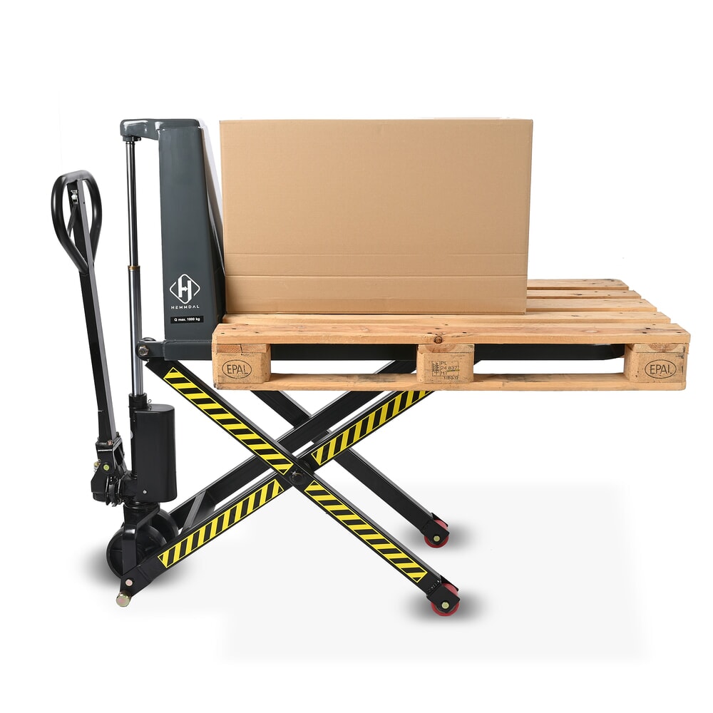 Číslo obrázka výrobku 11: Nožnicový zdvíhací stôl HEMMDAL PTM 1.0 Scissor, nosnosť 1 000 kg, dĺžka vidlíc 1 150 mm, polyuretán, jednoduché koliesko