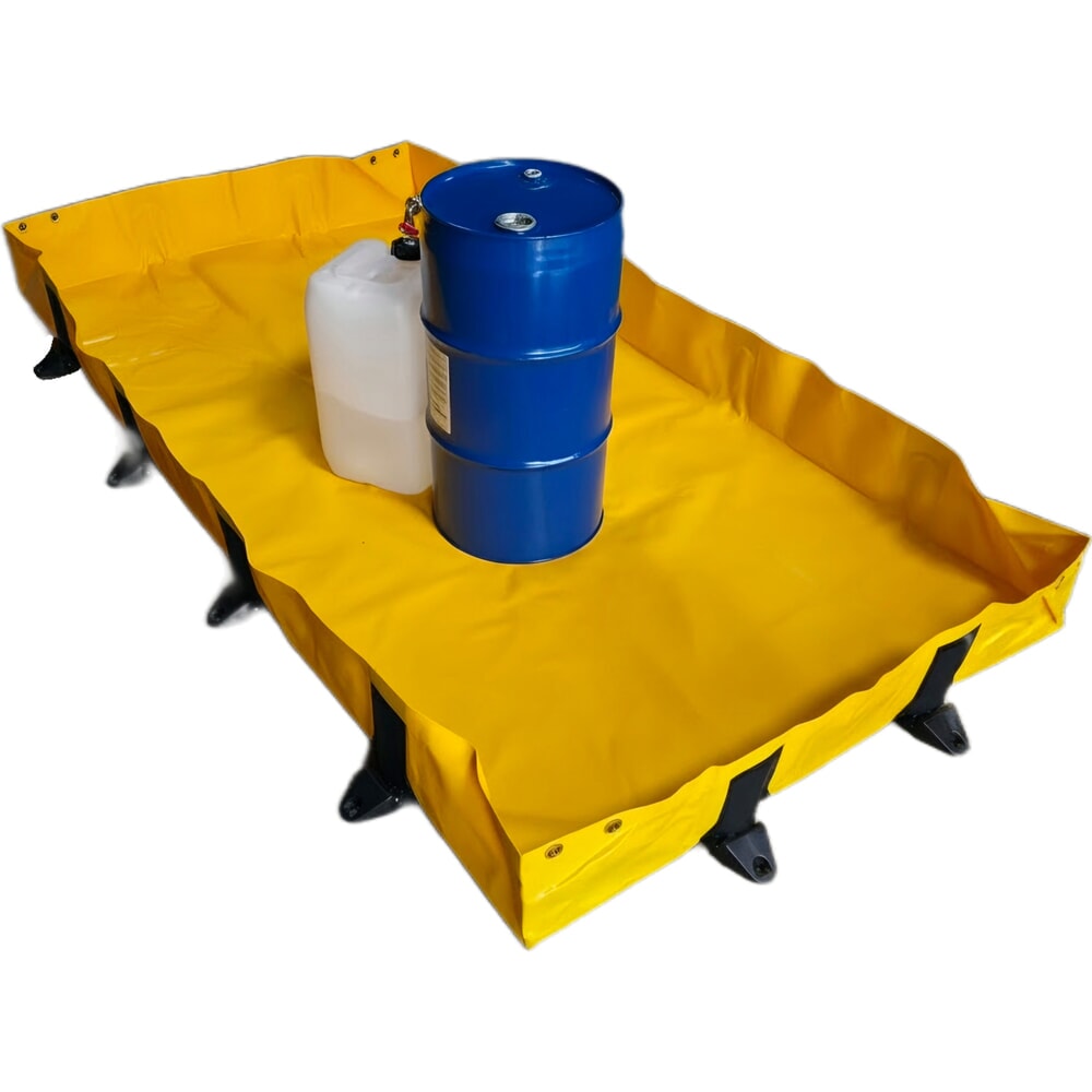 Obrázok výrobku: Steinbock® skladacia záchytná vaňa Light z PVC, v × š × h 203 × 1 200 × 2 400 mm, záchytný objem 602 l