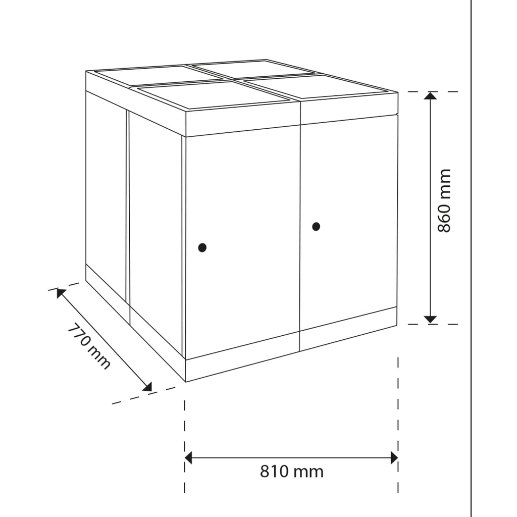Kontajner na druhotné suroviny stumpf®, 4x 30 litrov, farebný Číslo obrázka výrobku 3: Kontajner na druhotné suroviny stumpf®, 4x 30 litrov, farebný