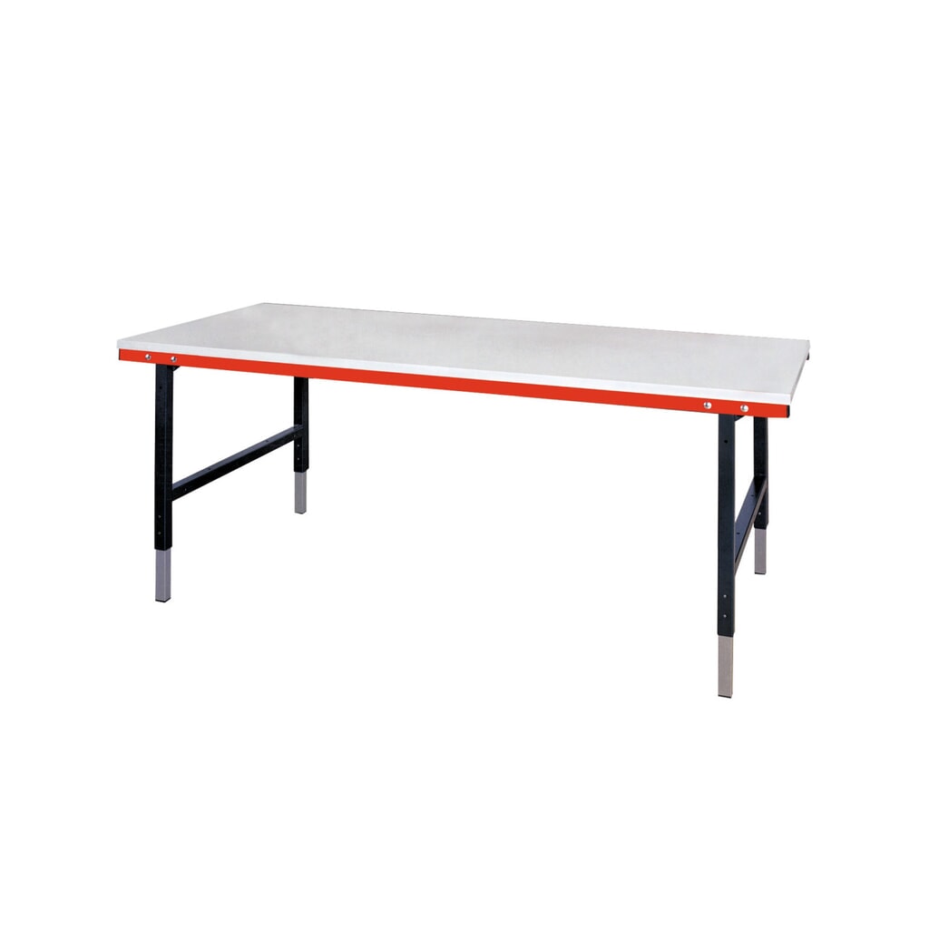 Obrázok výrobku: Rocholz ručne výškovo nastaviteľný baliaci stôl, nosnosť 200 kg, v × š × h 690–960 × 2 000 × 920 mm