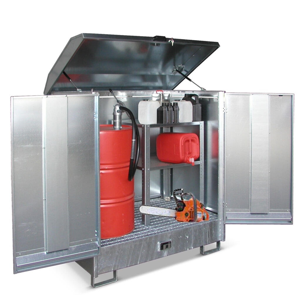 Bauer® Kontajner na skladovanie nebezpečných látok GD-N, vrát. záchytnej vane pre 2 × 200 l, v × š × h 1 610 × 1 440 × 1 015 mm Číslo obrázka výrobku 2: Bauer® Kontajner na skladovanie nebezpečných látok GD-N, vrát. záchytnej vane pre 2 × 200 l, v × š × h 1 610 × 1 440 × 1 015 mm