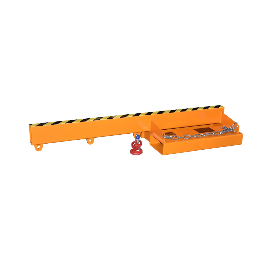 Číslo obrázka výrobku 2: Bauer® Rameno, model 1, pevné vyhotovenie, 3 pozície háku, základná dĺžka 1 600 mm, nosnosť 2 500 kg, žlto-oranžové