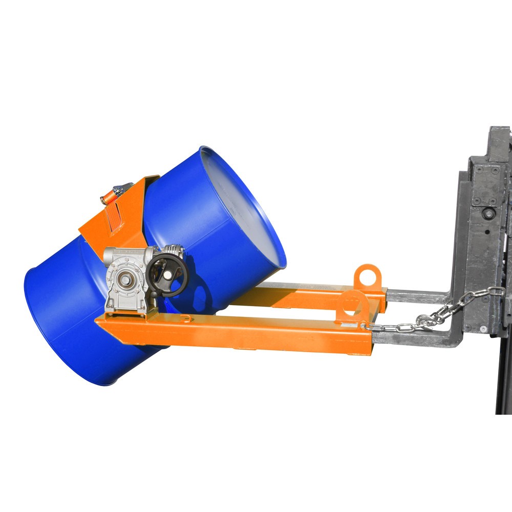 Číslo obrázka výrobku 1: Bauer® Naklápače sudov, nosnosť 300 kg, pre sud s Ø 350-600 mm, kľuková rukoväť, RAL 2000 žlto-oranžová