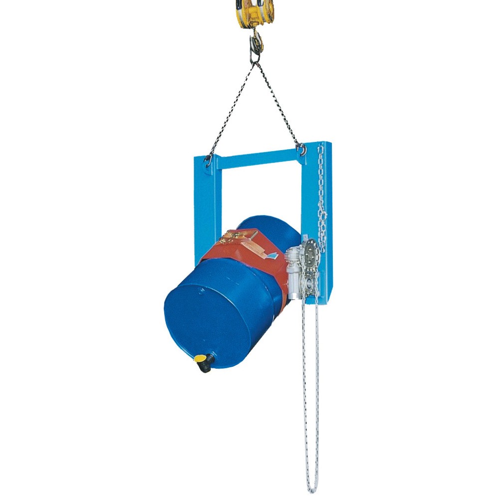 Číslo obrázka výrobku 2: Bauer® Naklápače sudov, nosnosť 300 kg, pre sud s Ø 350-600 mm, nekonečná reťaz, RAL 5012 svetlomodrá