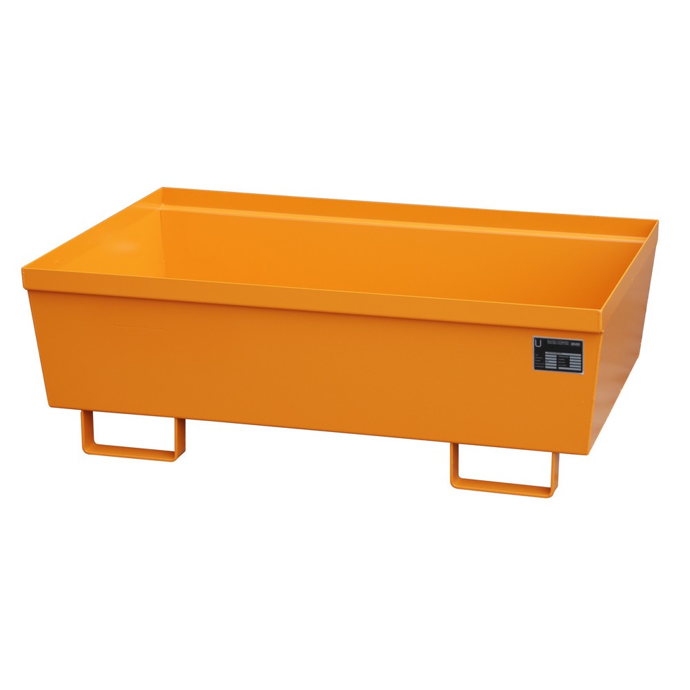 Číslo obrázka výrobku 1: Bauer® Odkvapkávacia vaňa z ocele, v x š x h 415 x 800 x 1 200 mm, bez mrežového roštu, žlto-oranžová