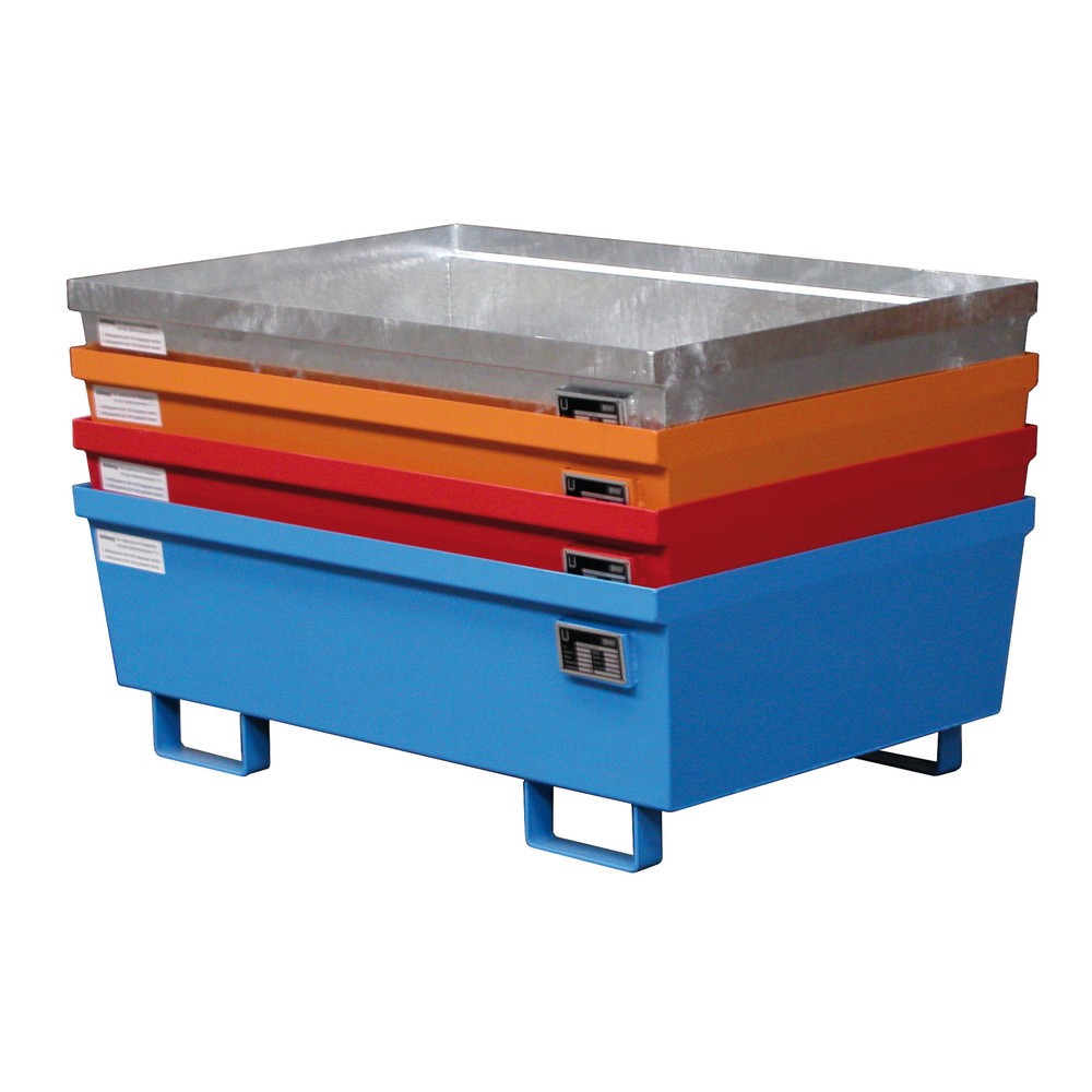 Číslo obrázka výrobku 2: Bauer® Odkvapkávacia vaňa z ocele, v x š x h 415 x 800 x 1 200 mm, bez mrežového roštu, žlto-oranžová