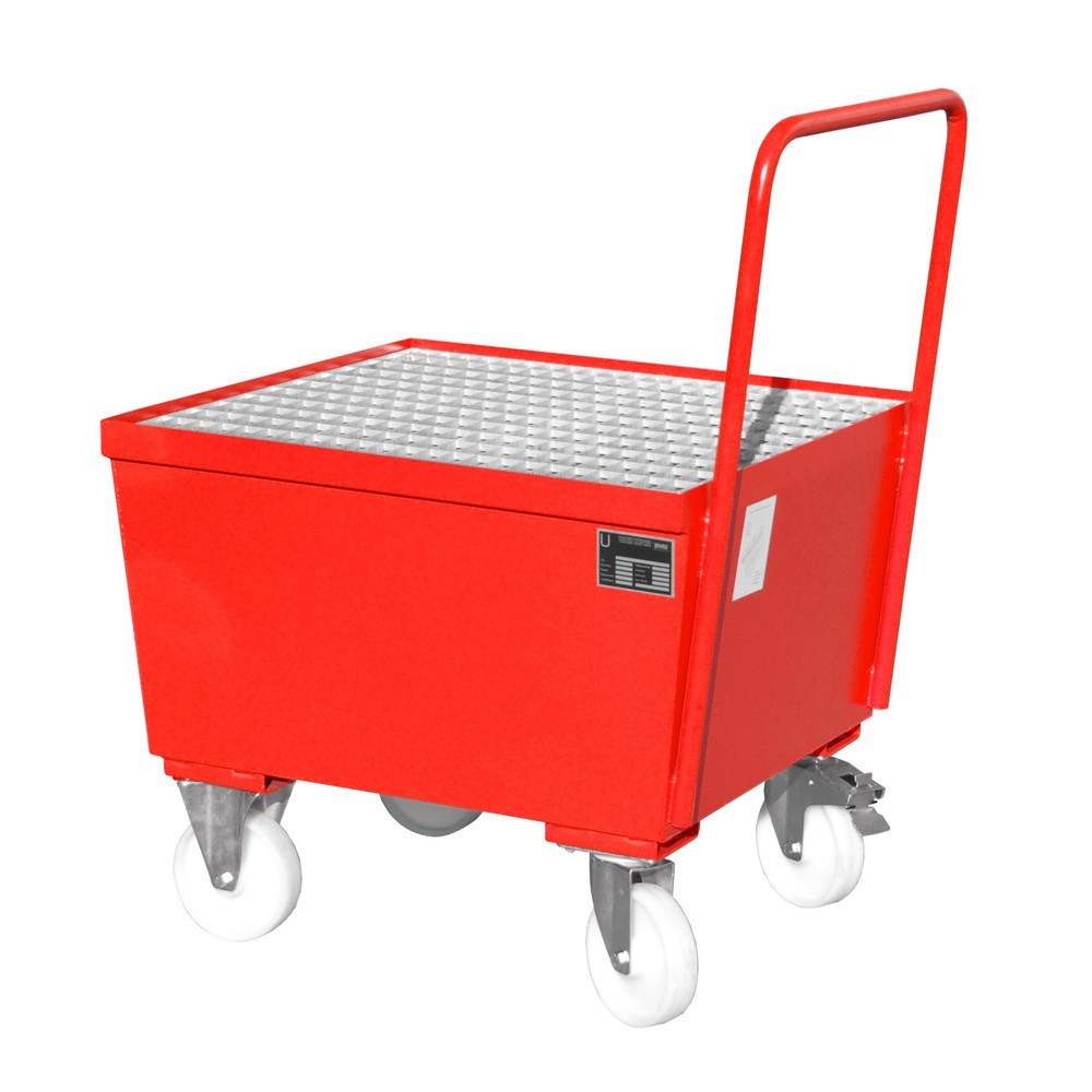 Obrázok výrobku: Bauer® Odkvapkávacia vaňa, pojazdná, 1x 200 l stojaca, objem zachytenia 215 l, ohnivočervená