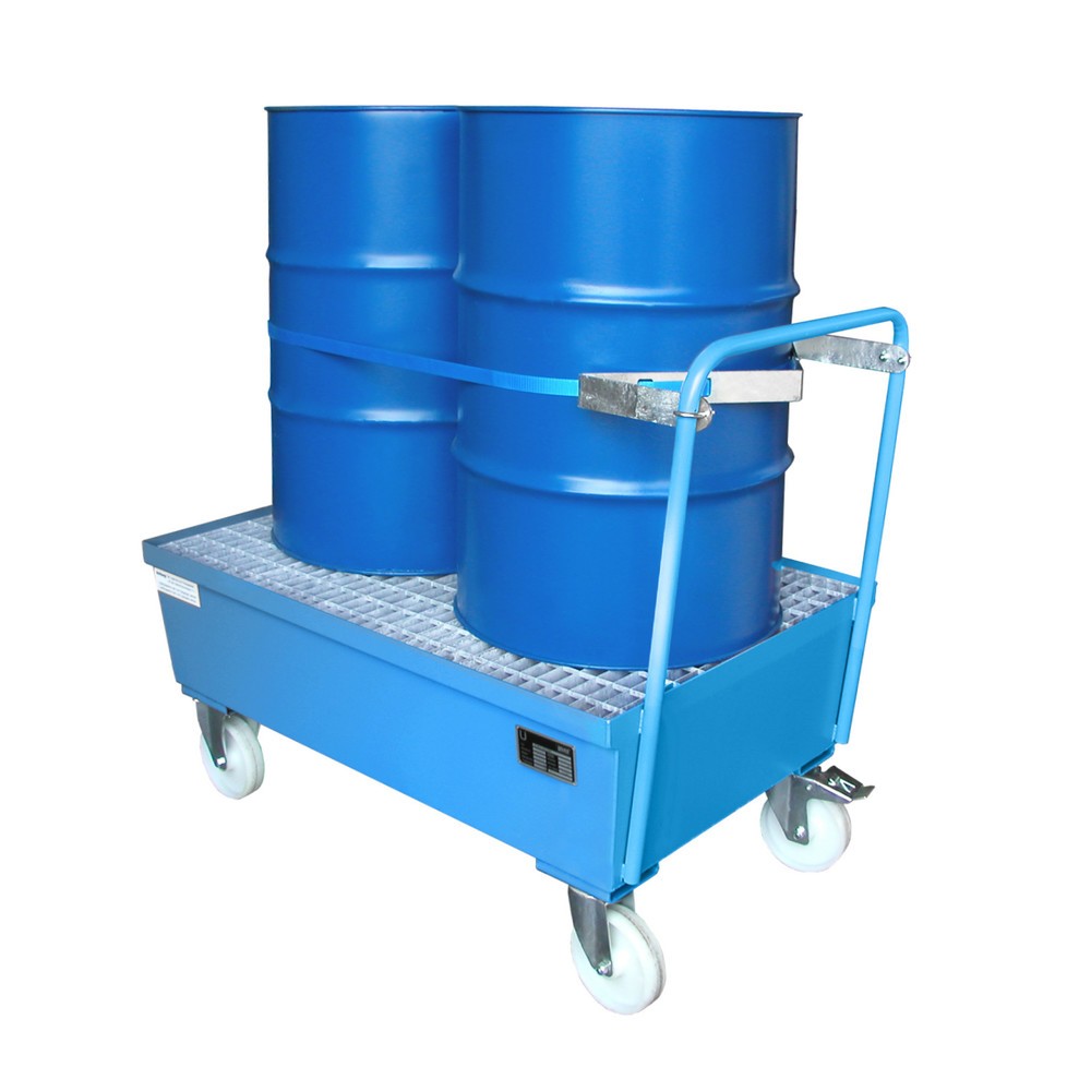 Číslo obrázka výrobku 2: Bauer® Odkvapkávacia vaňa, pojazdná, 2 x 200 l stojaca, objem zachytenia 225 l, svetlomodrá