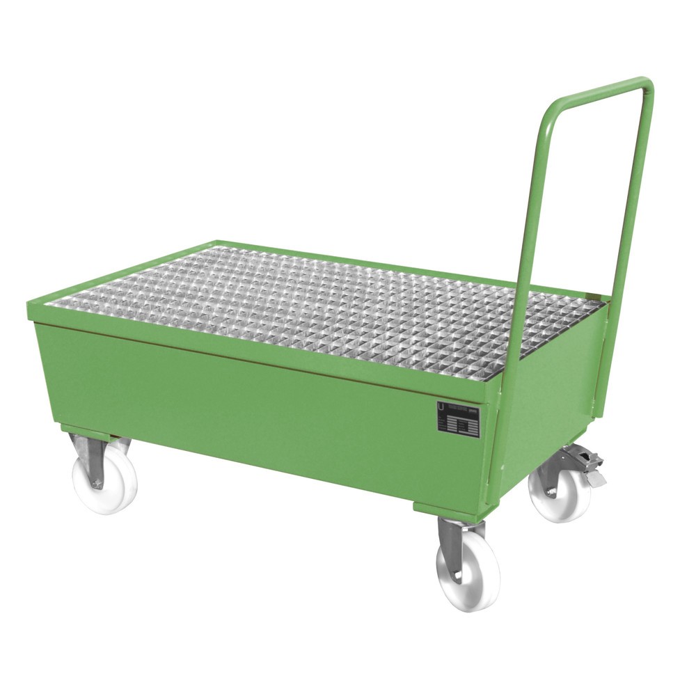 Číslo obrázka výrobku 2: Bauer® Odkvapkávacia vaňa, pojazdná, 2 x 200 l stojaca, objem zachytenia 225 l, žltozelená