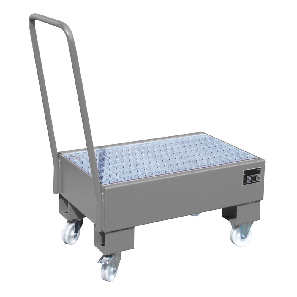 Číslo obrázka výrobku 1: Bauer® Odkvapkávacia vaňa, pojazdná, 2 x 60 l stojaca, objem zachytenia 61 l, šedá